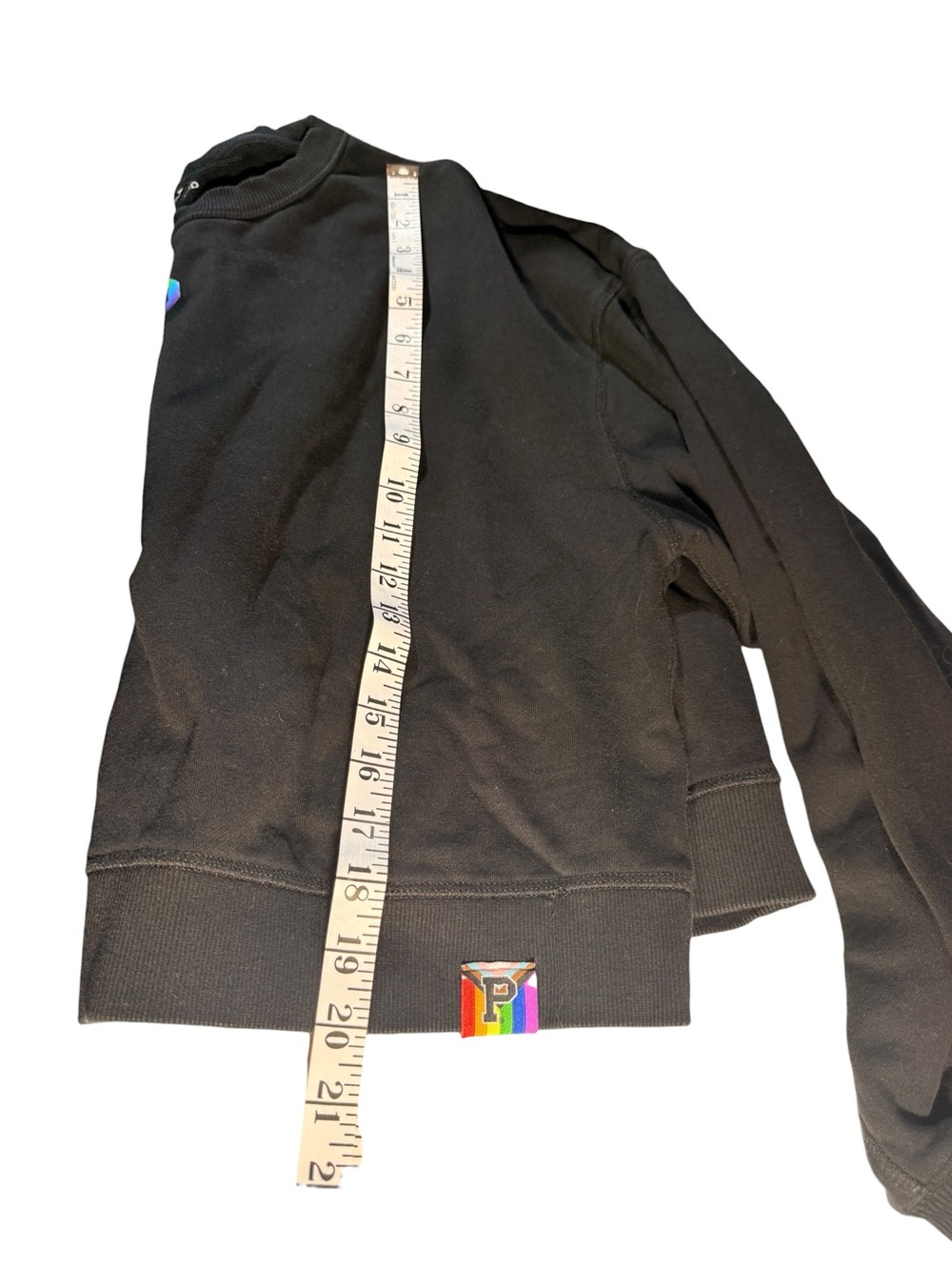 Portland Gear Pride Cropped Crew Neck Sweatshirt Size XL Black Rainbow Cotton - Picture 4 of 7